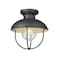 Z-Lite Ansel 1 Light Outdoor Flush Ceiling Mount Fixture, Black & Black 590F-BK - alternate 1